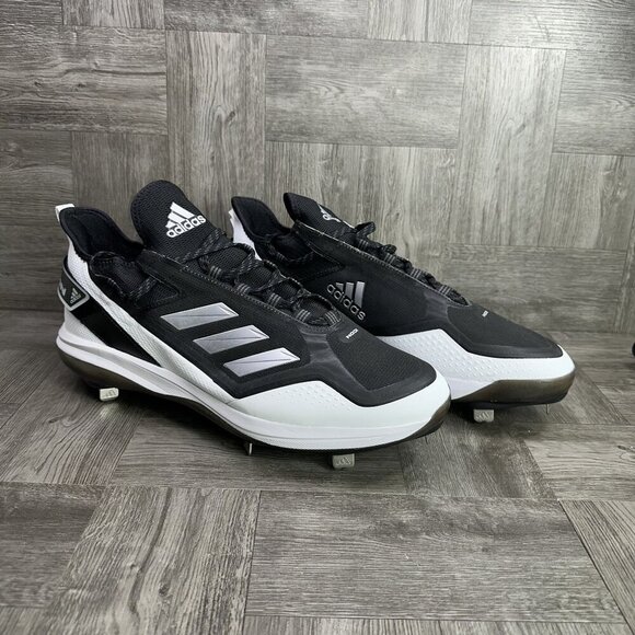 Adidas Icon 7 Boost Men's size 15 Black and White Metal Baseball Cleats - Picture 5 of 8